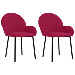 vidaXL Eetkamerstoelen 2 st fluweel wijnrood