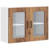 vidaXL Keukenbovenkast met glazen deur bewerkt hout oud houtkleurig