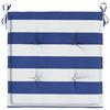 vidaXL Tuinstoelkussens 2 st gestreept 50x50x4 cm stof wit en blauw