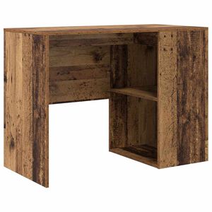 vidaXL Bureau met plank Oud Hout 102 x 50 x 75 cm Bewerkt hout