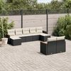 vidaXL 9-delige Loungeset met kussens poly rattan zwart