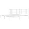 vidaXL Bedframe met hoofdbord metaal wit 183x213 cm