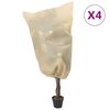 vidaXL Vlieshoezen voor planten met trekkoord 4 st 70 g/m&sup2; 0,8x0,8 m