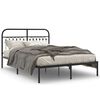 vidaXL Bedframe met hoofdbord metaal zwart 135x190 cm