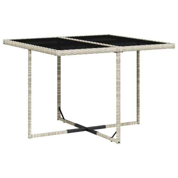 vidaXL 5-delige Tuinset met kussens poly rattan lichtgrijs