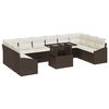 vidaXL Bankstel 11 st Bruin en Cr&egrave;me poly rattan