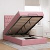 vidaXL Ottoman bed met matrassen en LED's 120x190cm fluweel roze