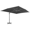 vidaXL Zwevende parasol met aluminium paal 400x300 cm antraciet