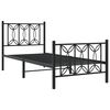 vidaXL Bedframe met hoofd- en voeteneinde metaal zwart 80x200 cm