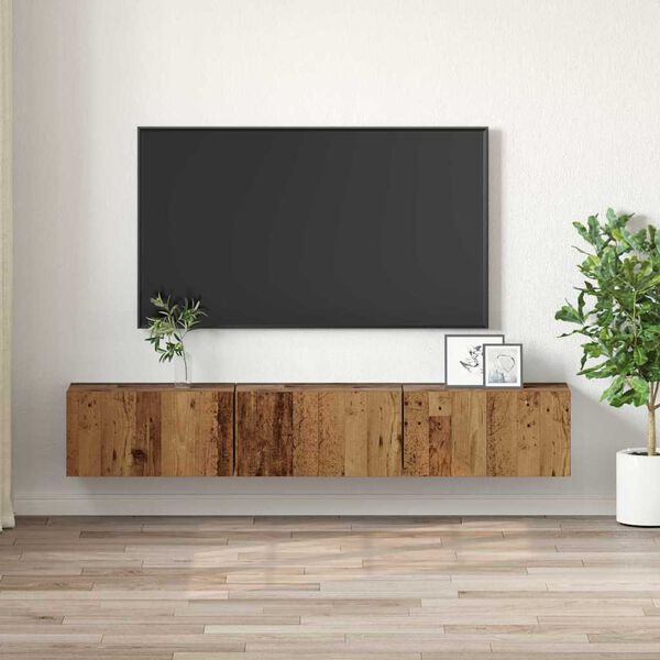 vidaXL Tv-meubelset 3 pcs Bruin 60 x 30 x 30 cm Bewerkt hout