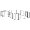 vidaXL Hondenkennel 15,73 m&sup2; staal zwart