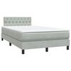 vidaXL Boxspring met matras fluweel lichtgrijs 120x210 cm