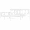 vidaXL Bedframe met hoofd- en voeteneinde metaal wit 183x213 cm