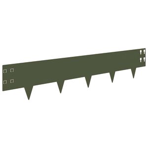 vidaXL Gazonrand 30 st 100 x 20 cm Staal Olijfgroen