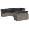 vidaXL 9-delige Loungeset met kussens poly rattan grijs