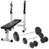vidaXL Trainingsbank met gewichtenrek en halterset 90 kg