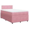 vidaXL Boxspring met matras fluweel roze 120x200 cm