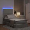 vidaXL Opbergbed met LED met matras Lichtgrijs 90 x 200 cm Polyester