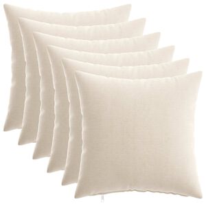 vidaXL Kussensloop 6 st HEERLEN Cr&egrave;mekleurig 30 x 30 cm Chenille Stof