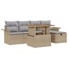 vidaXL Tuinbankenset 6 st Beige poly rattan