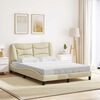 vidaXL Bedframe zonder matras "Hvar" stof cr&egrave;mekleurig 140x190 cm