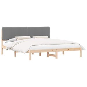 vidaXL Bedframe met Gevoerd Hoofdgedeelte Lichtgrijs 180 x 200 cm