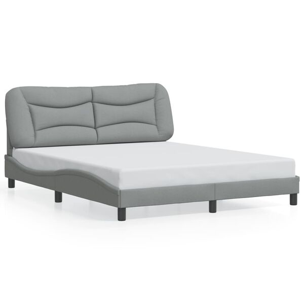 vidaXL Bedframe zonder matras "Hvar" stof lichtgrijs 160x200 cm