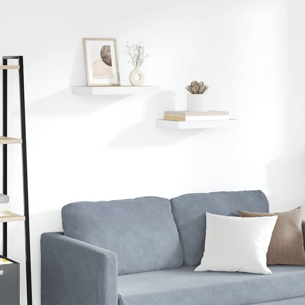 vidaXL Wandschappen 2 st zwevend 40x23x3,8 cm MDF eikenkleurig en wit