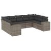 vidaXL 9-delige Loungeset met kussens poly rattan grijs