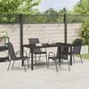 vidaXL Tuin Eetset 5 pcs Zwart Textilene en staal