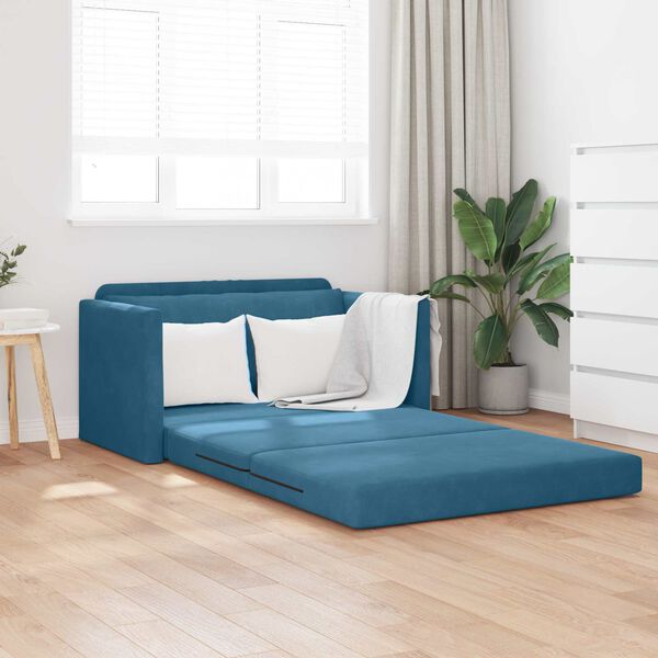 vidaXL Slaapbank 110cm Blauw Fluweel