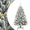 vidaXL Kunstmatige Inklapbare Kerstboom Groen en Wit 120 cm 150 LED's