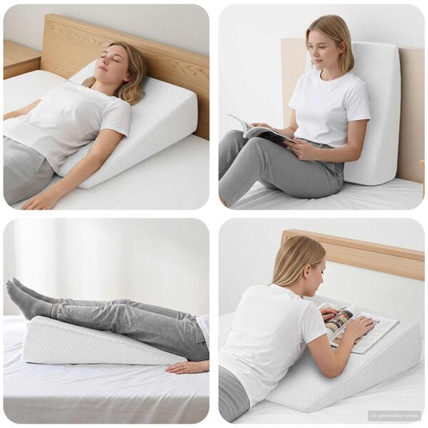 vidaXL Wedge Kussen Effen Wit 69 x 64 x 19 cm