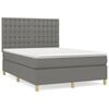 vidaXL Boxspring met matras stof donkergrijs 140x200 cm