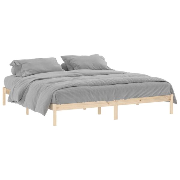 vidaXL Bedframe zonder matras massief grenenhout 193x203 cm kingsize