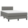 vidaXL Boxspring met matras en LED stof donkergrijs 120x200 cm