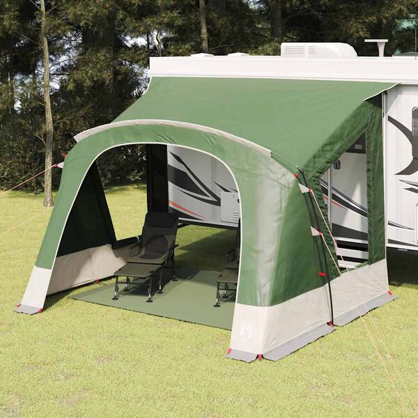 vidaXL Caravan Tent met dak met opslag Groen 410 x 275 x 245 cm
