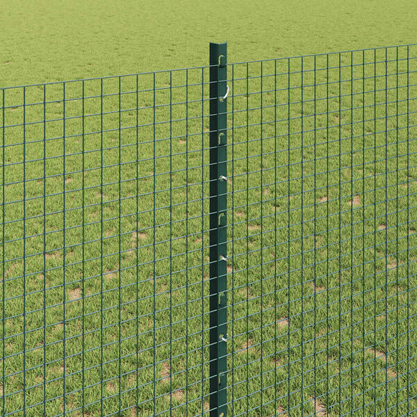 vidaXL Hek met Paal Groen 1,4 x 25 m Staal en PVC