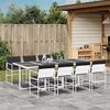 vidaXL 9-delige Tuinset met kussens textileen wit