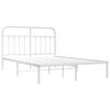 vidaXL Bedframe met hoofdbord metaal wit 150x200 cm