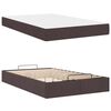 vidaXL Bedframe met matras met matras 2 pcs Tan Stof