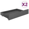 vidaXL Bedframe met 2 lades massief grenenhout donkergrijs 140x200 cm
