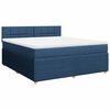vidaXL Boxspring met matras stof blauw 180x200 cm