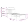 vidaXL Bedframe met hoofdbord metaal zwart 100x190 cm
