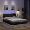 vidaXL Bedframe met LED zonder matras 160x200 cm stof donkerbruin