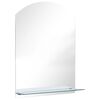 vidaXL Wandspiegel met schap 50x70 cm gehard glas