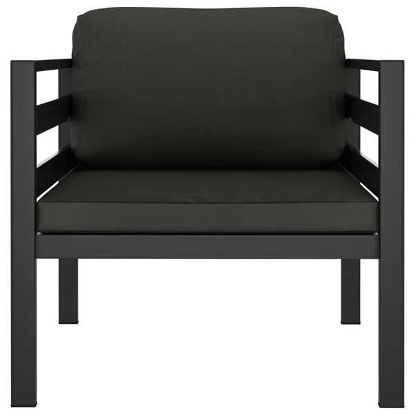 vidaXL Eenzitsbank met kussens aluminium antracietkleurig