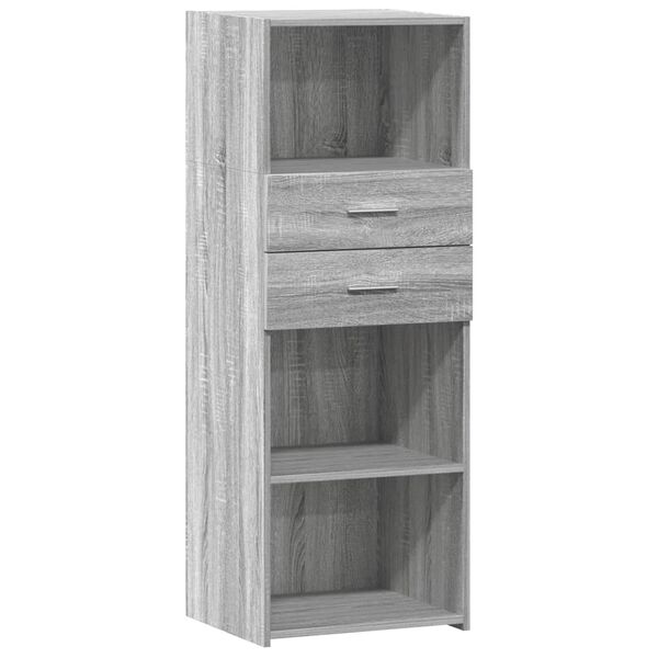 vidaXL Hoge kast 45x42,5x124 cm bewerkt hout grijs sonoma eikenkleurig