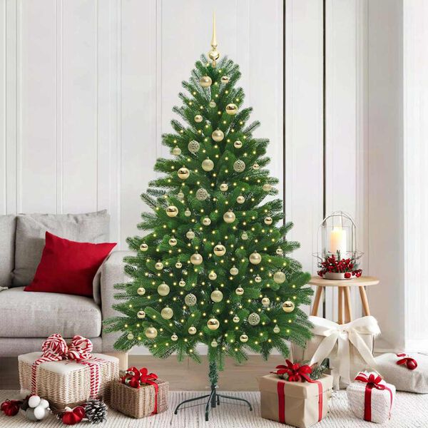 vidaXL Kerstboom met 300 LED met standaard Groen 180 cm PE