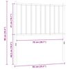 vidaXL Vervangend hoofdbord metaal wit 80 cm
